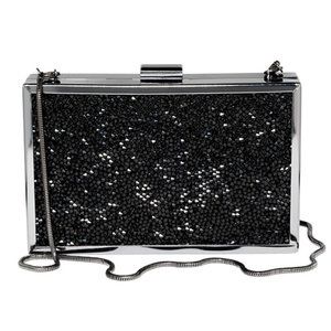 NEW Peugeot Women's Black Glitter Disco Clutch Bag With Matching Strap